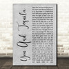 Kenny Chesney You And Tequila Grey Rustic Script Song Lyric Quote Music Print
