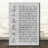 Led Zeppelin Over The Hills And Far Away Grey Rustic Script Song Lyric Quote Music Print