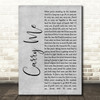 Levellers Carry Me Grey Rustic Script Song Lyric Quote Music Print