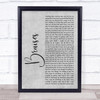 Lewis Capaldi Bruises Grey Rustic Script Song Lyric Quote Music Print