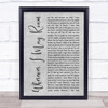 Metallica Wherever I May Roam Grey Rustic Script Song Lyric Quote Music Print