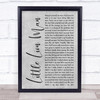 Mumford & Sons Little Lion Man Grey Rustic Script Song Lyric Quote Music Print