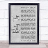 Osborne Brothers Rocky Top Grey Rustic Script Song Lyric Quote Music Print