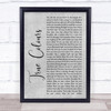 Phil Collins True Colours Grey Rustic Script Song Lyric Quote Music Print