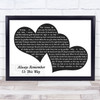Lady Gaga Always Remember Us This Way Landscape Black & White Two Hearts Song Lyric Music Art Print