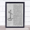 Shinedown Amaryllis Grey Rustic Script Song Lyric Quote Music Print