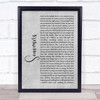 Switchfoot Souvenirs Grey Rustic Script Song Lyric Quote Music Print