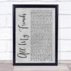 The Revivalists All My Friends Grey Rustic Script Song Lyric Quote Music Print