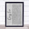 Van Morrison Crazy Love Grey Rustic Script Song Lyric Quote Music Print