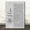Art Garfunkel All I Know Rustic Script Grey Song Lyric Quote Print