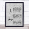 Art Garfunkel All I Know Rustic Script Grey Song Lyric Quote Print