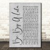 Gene Vincent Be-Bop-A-Lula Rustic Script Grey Song Lyric Quote Print