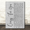 Madonna Crazy For You Rustic Script Grey Song Lyric Quote Print
