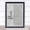 Martin Solveig Places Rustic Script Grey Song Lyric Quote Print