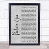 Mumford & Sons Picture You Rustic Script Grey Song Lyric Quote Print