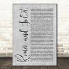 Dire Straits Romeo And Juliet Rustic Script Grey Song Lyric Quote Print