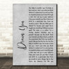 Nirvana Drain You Rustic Script Grey Song Lyric Quote Print