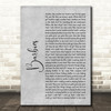Pink Barbies Rustic Script Grey Song Lyric Quote Print