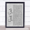 Semisonic Secret Smile Rustic Script Grey Song Lyric Quote Print