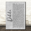 Stereophonics Dakota Rustic Script Grey Song Lyric Quote Print