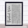 The Beatles Paperback Writer Rustic Script Grey Song Lyric Quote Print