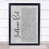 Elvis Presley Jailhouse Rock Rustic Script Grey Song Lyric Quote Print