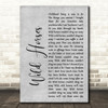 The Rolling Stones Wild Horses Rustic Script Grey Song Lyric Quote Print
