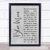 Elvis Presley Blue Moon Rustic Script Grey Song Lyric Quote Print