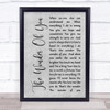 Elvis Presley The Wonder Of You Rustic Script Grey Song Lyric Quote Print