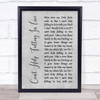 Elvis Presley Can't Help Falling In Love Rustic Script Grey Song Lyric Print