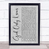 The Beach Boys God Only Knows Rustic Script Grey Song Lyric Quote Print