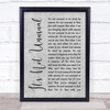 Tom Jones It's Not Unusual Rustic Script Grey Song Lyric Quote Print