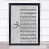 Jen foster She Rustic Script Grey Song Lyric Quote Print