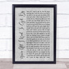 Marvin Gaye You're All I Need To Get By Rustic Script Grey Song Lyric Print