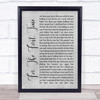 Rod Stewart For The First Time Rustic Script Grey Song Lyric Quote Print