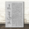 Runrig The Greatest Flame Rustic Script Grey Song Lyric Quote Print
