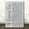 The Decemberists A Beginning Grey Song Rustic Script Grey Song Lyric Quote Print