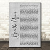 Toni Braxton Breathe Again Rustic Script Grey Song Lyric Quote Print