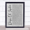 Train Drops Of Jupiter Rustic Script Grey Song Lyric Quote Print