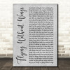 Westlife Flying Without Wings Rustic Script Grey Song Lyric Quote Print