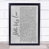 Westlife Hello My Love Rustic Script Grey Song Lyric Quote Print