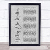 Metallica Nothing Else Matters Rustic Script Grey Song Lyric Quote Print