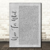 Drake Nice For What Rustic Script Grey Song Lyric Quote Print