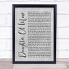 John McDermott Daughter Of Mine Rustic Script Grey Song Lyric Quote Print