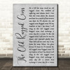 Johnny Cash The Old Rugged Cross Rustic Script Grey Song Lyric Quote Print