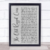 Johnny Cash The Old Rugged Cross Rustic Script Grey Song Lyric Quote Print
