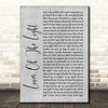 Mumford & Sons Lover Of The Light Rustic Script Grey Song Lyric Quote Print