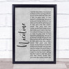 Panic! At The Disco Nicotine Rustic Script Grey Song Lyric Quote Print