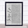 Peter Gabriel In Your Eyes Rustic Script Grey Song Lyric Quote Print