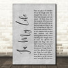 The Beatles Life In My Life Rustic Script Grey Song Lyric Quote Print